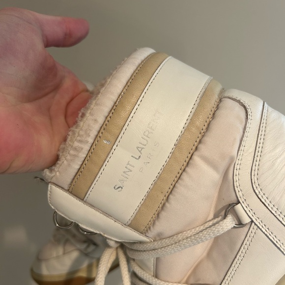 Saint Laurent Ski Shearling High-Top Sneakers - Picture 8 of 11